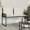 Lauko suolas 4 pcs Juoda ir kreminė balta poliratanas