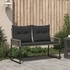 Lauko suolas 4 pcs Pilka ir tamsiai pilka poliratanas