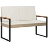 Lauko suolas Bežė ir kreminė balta 107 x 61 x 80 cm poliratanas