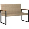 Lauko suolas Bežė ir kreminė balta 107 x 61 x 80 cm poliratanas