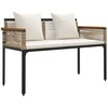 Lauko suolas Bežė ir kreminė balta 117 x 54 x 74.5 cm