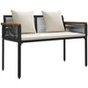 Lauko suolas Juoda ir kreminė balta 117 x 54 x 74.5 cm