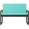 Lauko suolas Juoda ir turkio 107 x 61 x 80 cm poliratanas