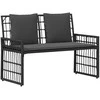Lauko suolas Paprastas Juoda ir tamsiai pilka 116 x 55 x 82 cm