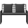 Lauko suolas Paprastas Juoda ir tamsiai pilka 116 x 55 x 82 cm