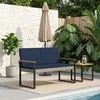 Lauko suolas Pilka ir tamsiai mėlyna 107 x 61 x 80 cm