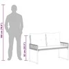 Lauko baldų komplektas Lauko suolas su pagalve 4 pcs Juoda ir turkio poliratanas