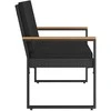 Lauko suolas su pagalve Juoda 107 x 61 x 80 cm poliratanas