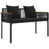 Lauko suolas su pagalve Juoda 117 x 54 x 74.5 cm poliratanas