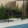 Lauko suolas su pagalve Juoda 117 x 54 x 74.5 cm poliratanas
