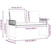 Lauko baldų komplektas Lauko suolas su pagalve Juoda ir kreminė balta 118 x 55 x 82 cm
