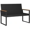 Lauko suolas su pagalve Juoda ir kreminė balta 107 x 61 x 80 cm