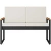 Lauko suolas su pagalve Juoda ir kreminė balta 107 x 61 x 80 cm