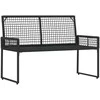 Lauko suolas su pagalve Juoda ir turkio 118 x 55 x 82 cm
