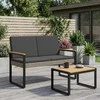 Lauko suolas su pagalve Pilka ir tamsiai pilka 107 x 61 x 80 cm