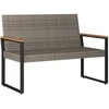Lauko suolas su pagalve Pilka ir tamsiai pilka 107 x 61 x 80 cm
