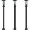 Lauko šviestuvai, 3vnt., juodi, 100cm, nerūdijantis plienas
