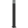 Lauko šviestuvas su išvedimu, juodas, 110cm, aliuminis