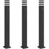 Lauko šviestuvas su jutikliu, 3vnt., juodi, 110cm, aliuminis