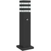 Lauko šviestuvas su jutikliu, juodas, 50cm, aliuminis