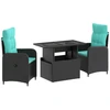 Lauko valgomojo komplektas 3 pcs poliratanas