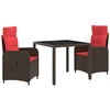 Lauko valgomojo komplektas 3 pcs poliratanas