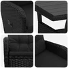 Lauko baldų komplektas Lauko valgomojo komplektas 5 pcs Juoda poliratanas