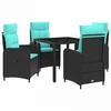Lauko valgomojo komplektas 5 pcs poliratanas