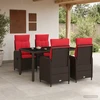 Lauko valgomojo komplektas 5 vnt. Brown and Raudona
