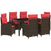 Lauko valgomojo komplektas 7 vnt. Brown and Raudona