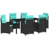 Lauko valgomojo komplektas 7 vnt. Juodas and Turquoise