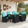 Lauko valgomojo komplektas 7 vnt. Juodas and Turquoise