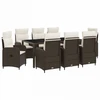 Lauko valgomojo komplektas 9 pcs Ruda ir Kremavimo Balta