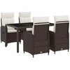 Lauko valgomojo komplektas 5 pcs Ruda ir Kremavimo Balta