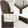 Lauko baldų komplektas Lauko valgomojo komplektas 5 pcs Ruda ir Kremavimo Balta