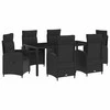 Lauko baldų komplektas Lauko valgomojo komplektas 7 pcs Juoda 190 x 90 x 75 cm