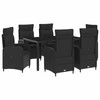 Lauko baldų komplektas Lauko valgomojo komplektas 7 pcs Juoda 150 x 90 x 75 cm