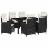 Lauko baldų komplektas Lauko valgomojo komplektas 7 pcs Juoda ir kreminė balta