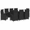 Lauko baldų komplektas Lauko valgomojo komplektas 9 pcs Juoda 190 x 90 x 75 cm