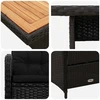 Lauko valgomojo komplektas 3 pcs Juoda