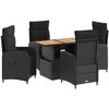 Lauko valgomojo komplektas 5 pcs Juoda