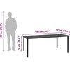 Lauko valgomojo stalas, antracito, 190x90x74cm, plienas