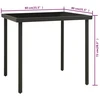 Lauko valgomojo stalas, antracito, 80x80x72cm, stiklas/plienas