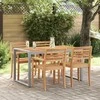 Sodo stalas Pilka 140 x 80 x 75 cm Kietos akacijos mediena