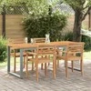 Sodo stalas Pilka 160 x 80 x 75 cm Kietos akacijos mediena