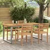 Sodo stalas Pilka 180 x 90 x 75 cm Kietos akacijos mediena