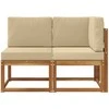 Lauko vidurinė ir kampinė sofa 2 Vienetas Natūralus ir bežinis