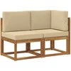 Lauko vidurinė ir kampinė sofa 2 Vienetas Natūralus ir bežinis