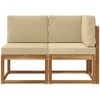 Lauko vidurinė ir kampinė sofa 2 Vienetas Natūralus ir bežinis