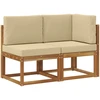 Lauko vidurinė ir kampinė sofa 2 Vienetas Natūralus ir bežinis